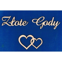 Złote Gody  + serduszka   , wys: liter 3cm